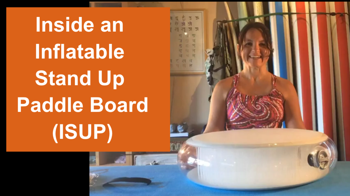 inside an inflatable paddle board